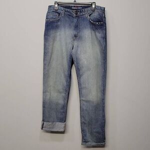 Johnston & Murphy Jeans 33x32 Medium Wash Rock Studs Limited Edition Regular Fit